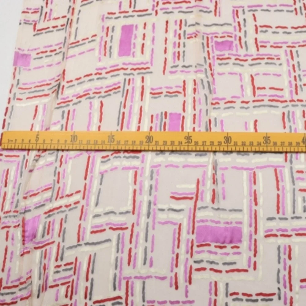 Grid Line Motif Line Cheap Price Comfortable Shiny Breathable Silk Burn Out Fabric for Women Holiday Dress Pants Shirt Scarf
