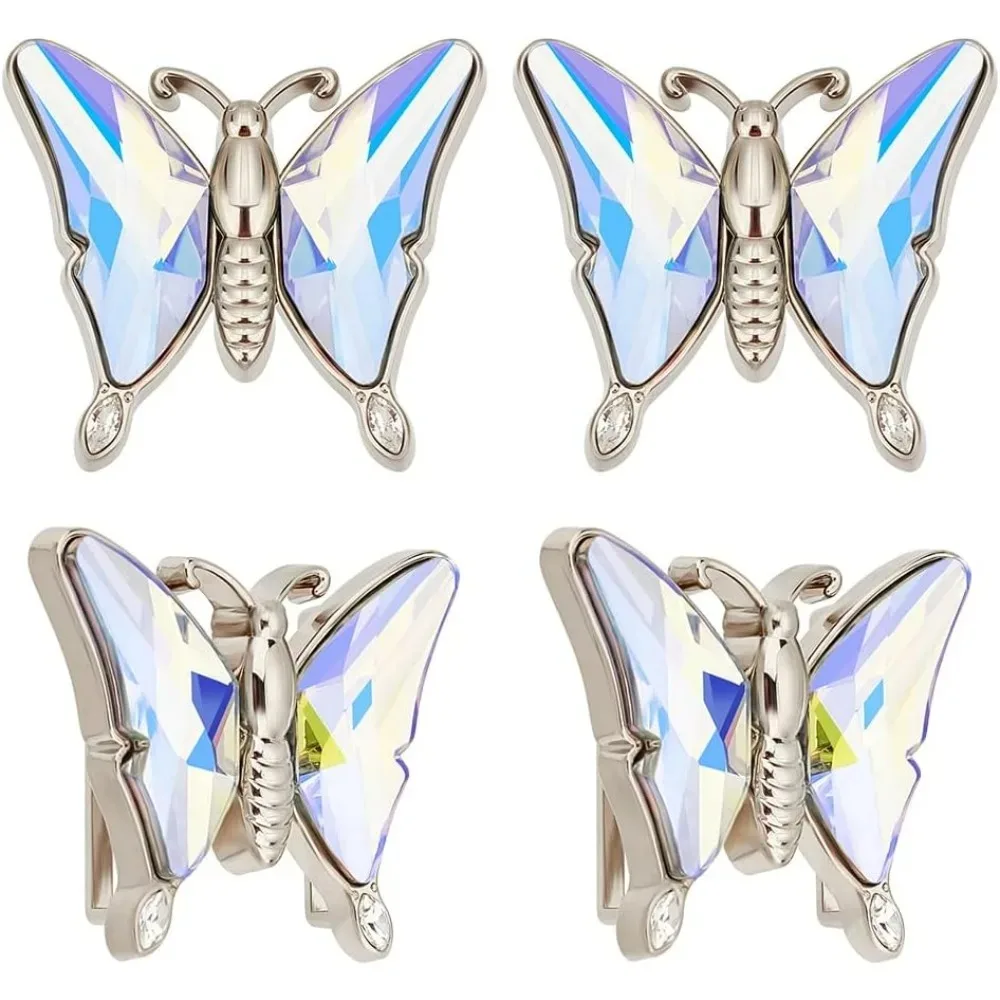 

4 шт., пряжка для ремня в форме бабочки со стразами, декоративная застежка для женщин, пряжка для поясного ремня в форме бабочки, цвет AB