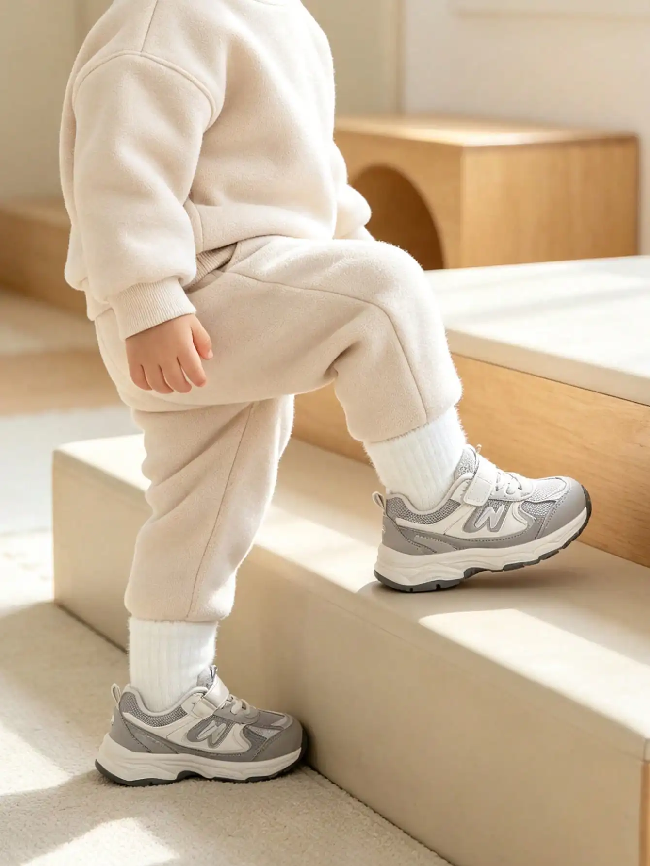 5 Paar Baby- und Kinder-Fleece-gefütterte Stricksocken, dicke warme Thermosocken, Unisex-Kleinkindersocken für den täglichen Gebrauch im Herbst und Winter. – Detail 4