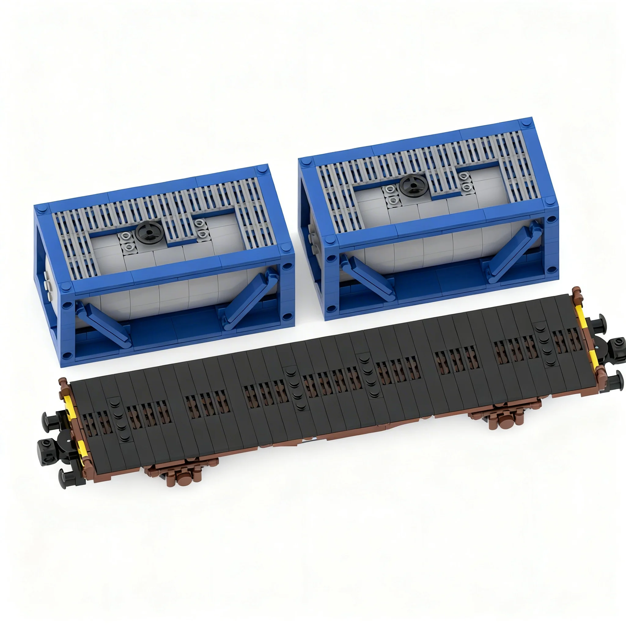 885pcs MOC Train Freight Wagon "Lgjs 598" 20ft Container Tanks 8w Model Building Blocks Christmas Gift Toys Architecture Brick
