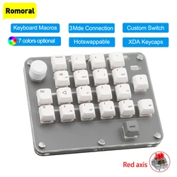 USB Custom Keyboard Macro 6/21 Key 1 Knob Programming RGB Bluetooth Gaming Photoshop Hotswap Mini Mechanical Bluetooth Keyboard