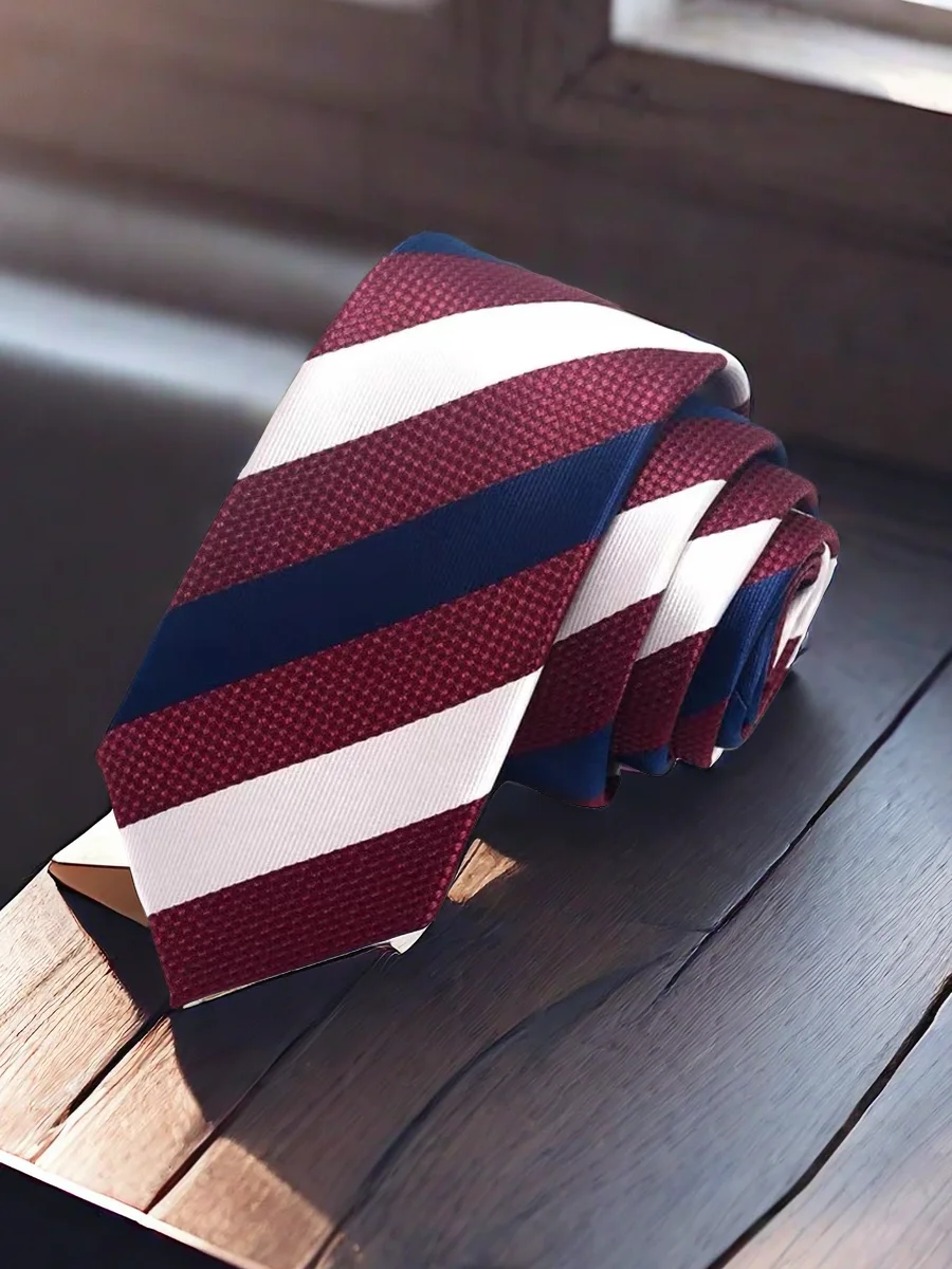 Men ties necktie Men\'s vestidos business wedding tie Male Dress legame gift gravata England Stripes JACQUARD WOVEN 6cm