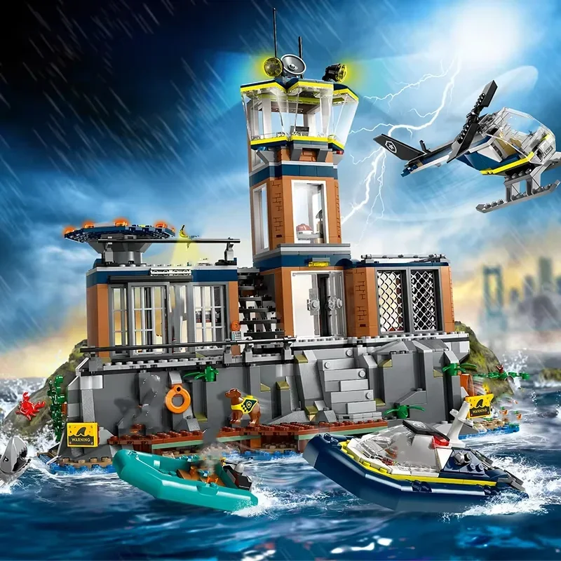 

Sea prison Island hunting down boys Educational assembling toy building blocks 6-14 years old