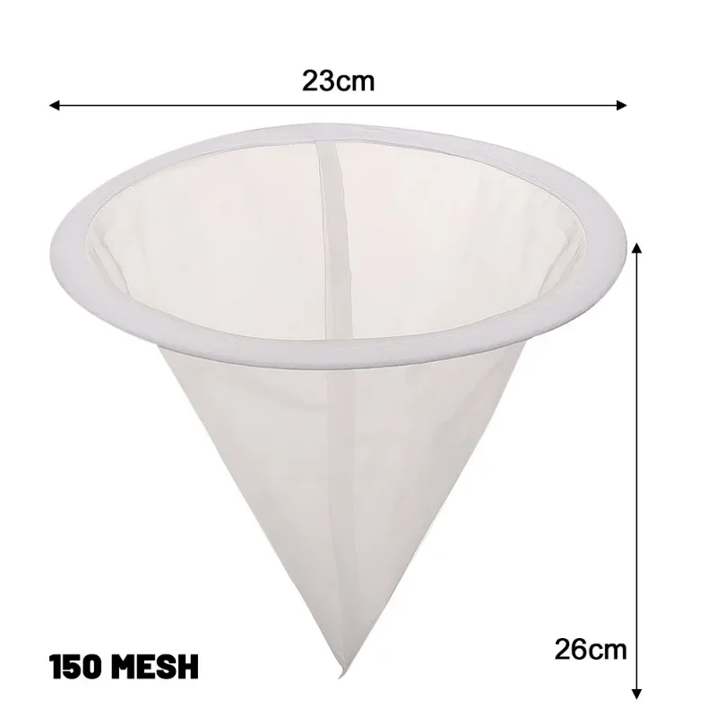 150 Mesh Nylon Filter Bags Honey Strainers Funnel-shaped Strainers Food Grade Impurities Filter Mesh Bag Beekeeping Special Tool