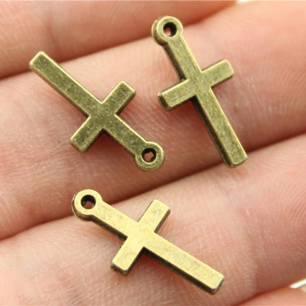 20pcs Cross Charms Tibetan Bronze for DIY Jewelry Making