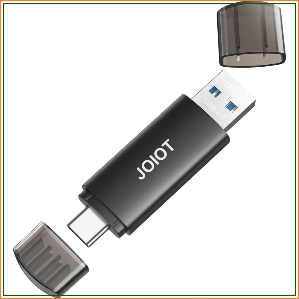 128GB USB C Flash Drive Dual USB 3.0 Type C + USB A Portable Thumb Drive for Smartphone Tablet Computer iPhone 15/16 Black