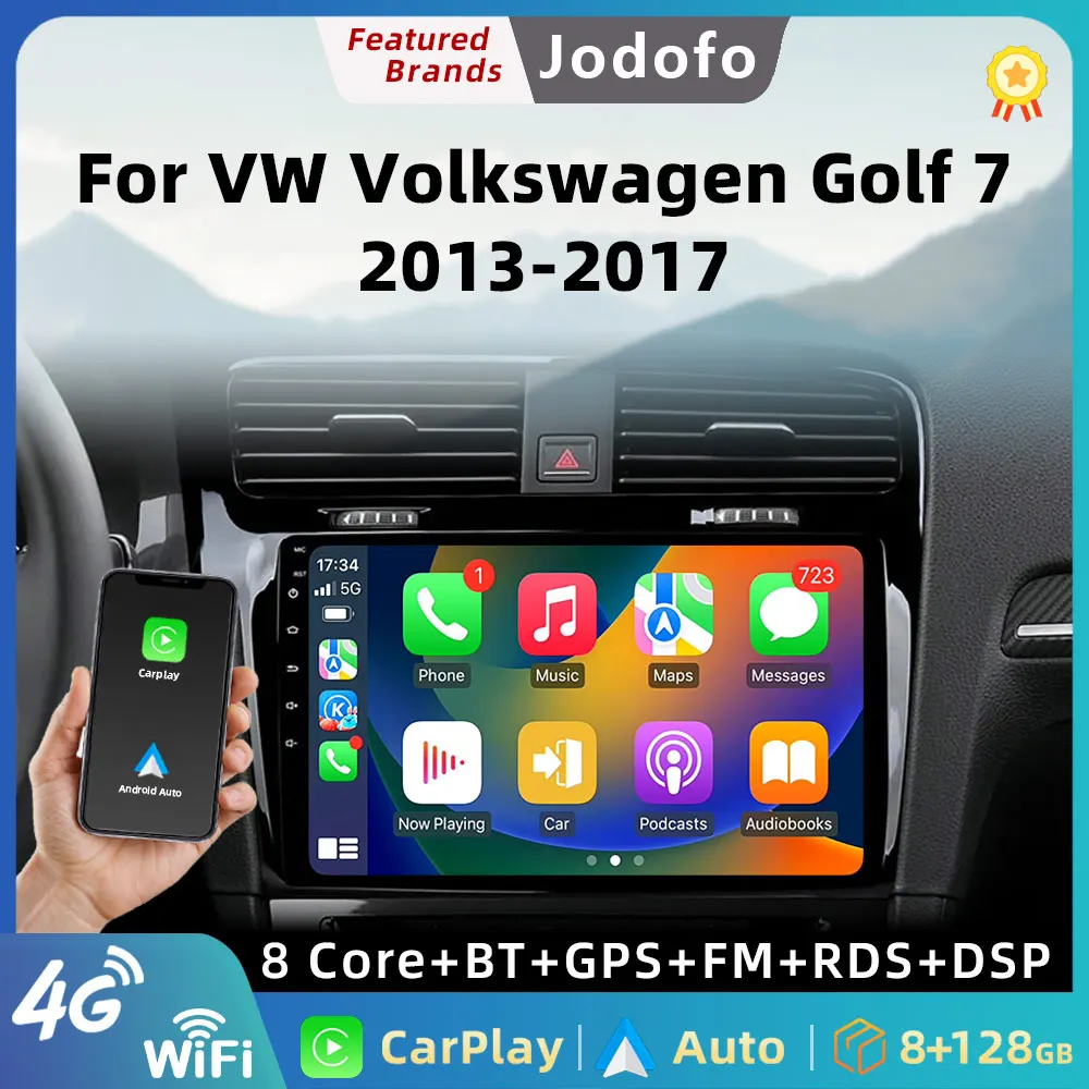 

Jundof 2 Din Android Car Radio for VW Volkswagen Golf 7 2013 - 2017 Multimedia Wireless Carplay Auto Head Unit Stereo Navigation