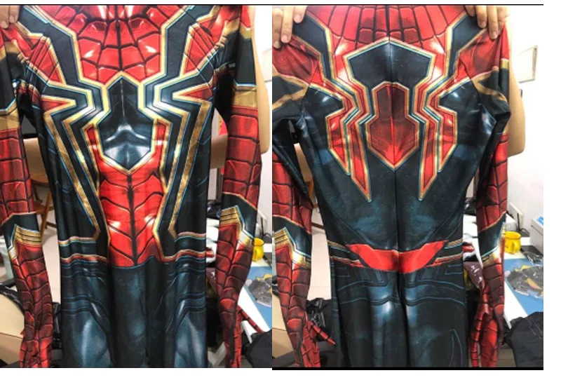 MCU Spider Man Iron Spider Cosplay disfraz de superhéroe Cosplay estampado 3D LICRA Zentai trajes Spidey Boys disfraz para Halloween