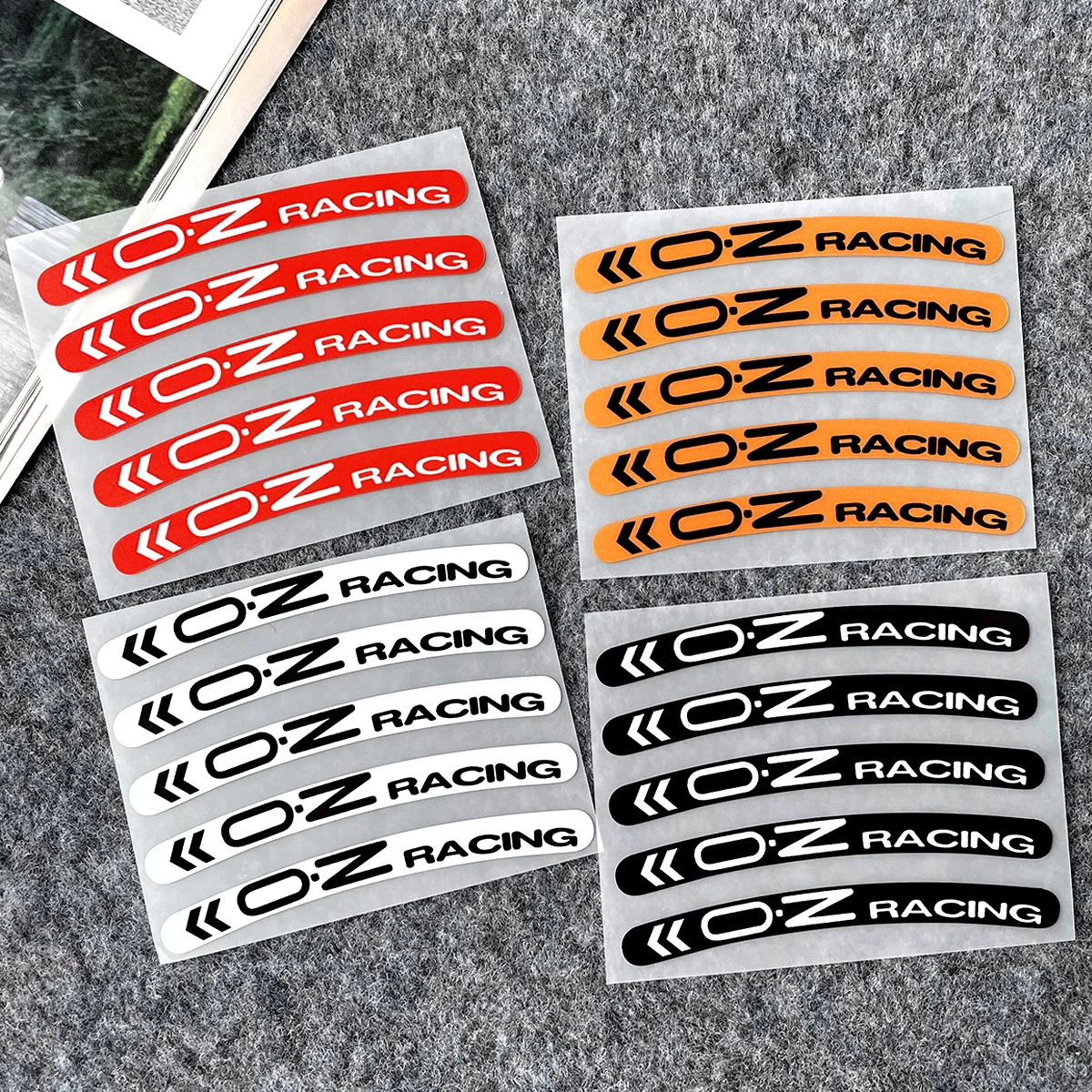 

OZ Racing Wheel Rim Decals 20Pcs Set Reflective Waterproof Vinyl Stickers for Moto Bike Hub Tape