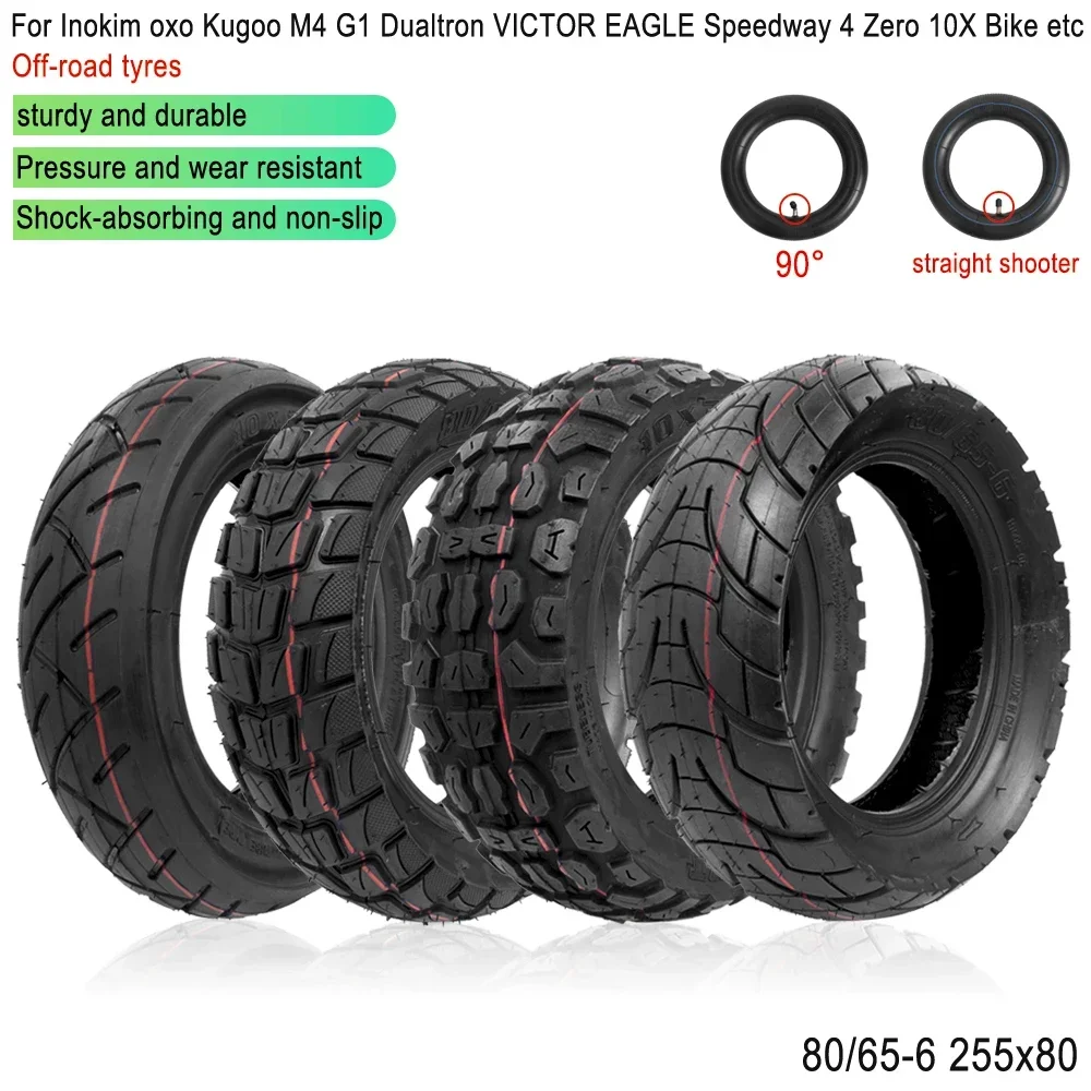 10 بوصة 80/65-6 10X3 إطار طريق المدينة للطرق الوعرة لـ Speedual Grace 10 لـ Zero 10X لـ Kugoo M4 Pro E-Scooter 10x2.50 الأنبوب الداخلي