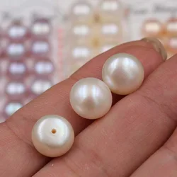 YWYC 1 Pair(2PCS) 5-9mm Natural Freshwater Pearl Beads DIY for Earrings and Jewlery Making Beads