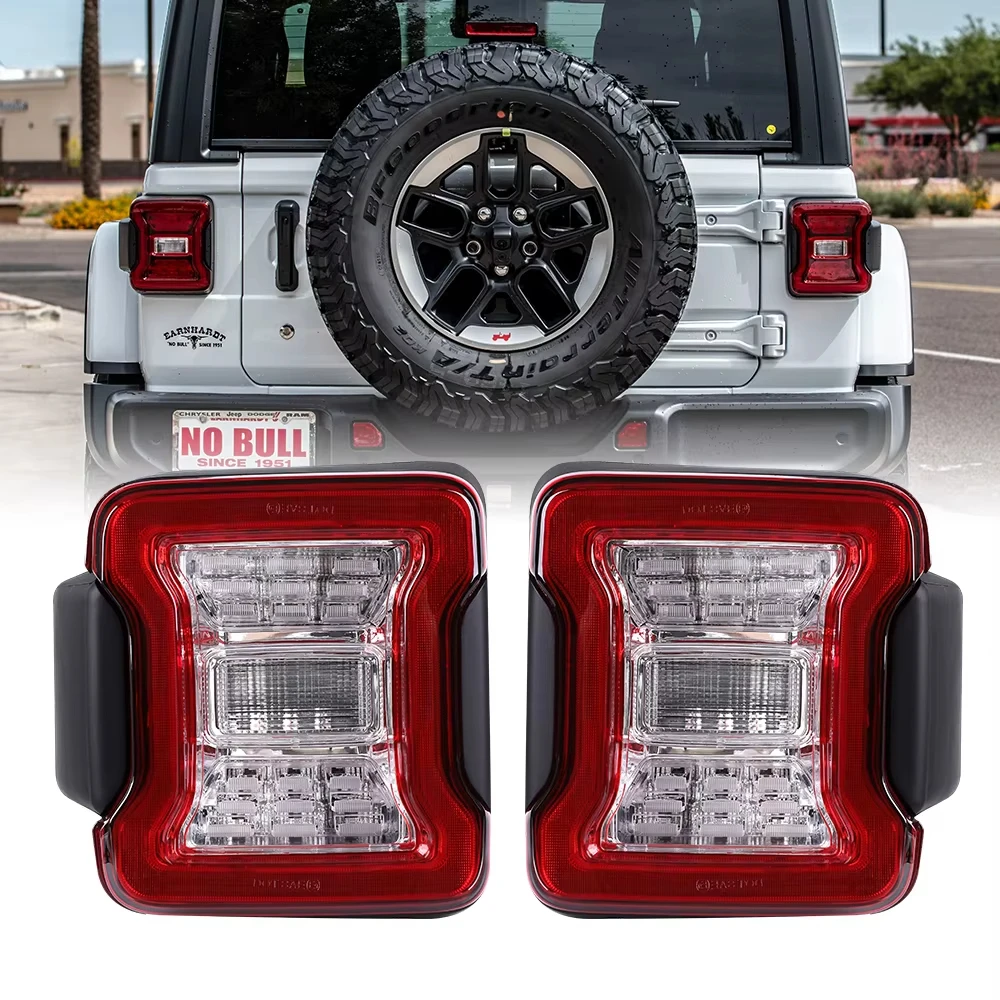

Для Jeep Wrangler JL JKU Rubicon Sahara 2018 2019, светодиодный задний фонарь, автомобильный фонарь, задние фонари, стоп-сигналы заднего хода