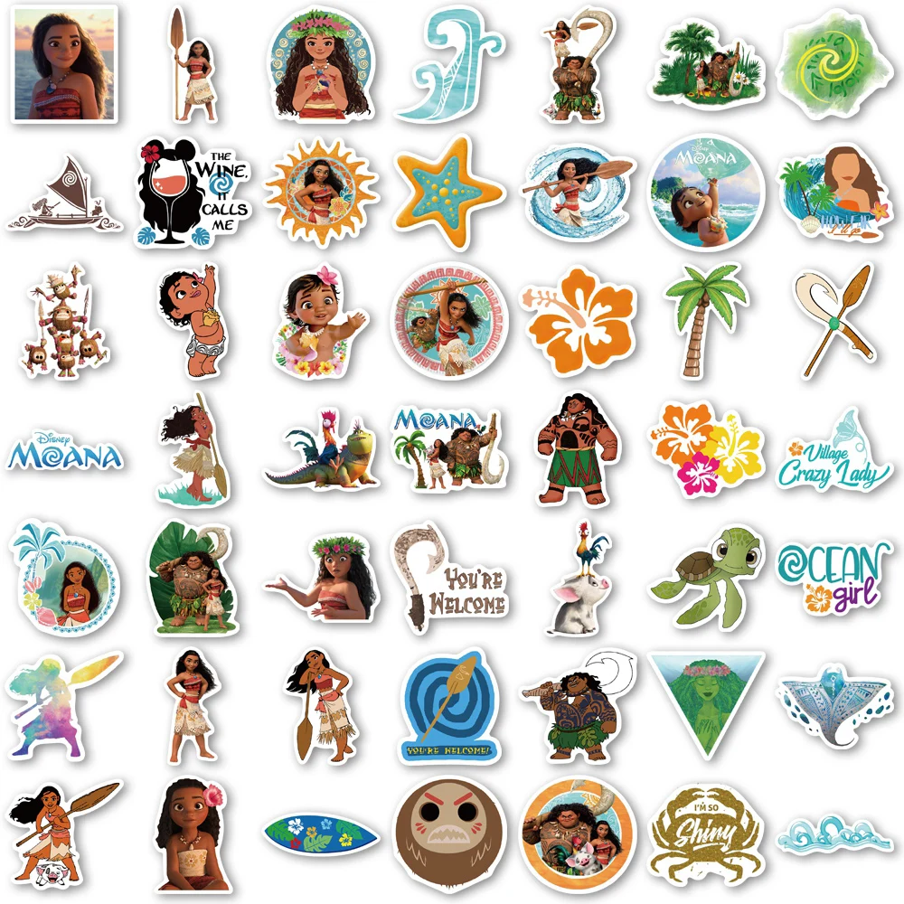 10/30/50 Stück Disney Cartoon Film Moana Aufkleber Anime Aufkleber Dekoration DIY Skateboard Telefon Gepäck Niedliche Graffiti Aufkleber Geschenke