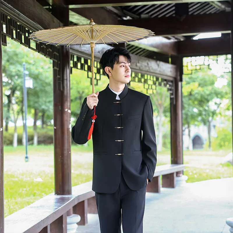 slim-fit-men's-tang-suit-new-chinese-style-wedding-groomsmen-performance-show-he-zhong-mountain-suit-spring-office-polyester