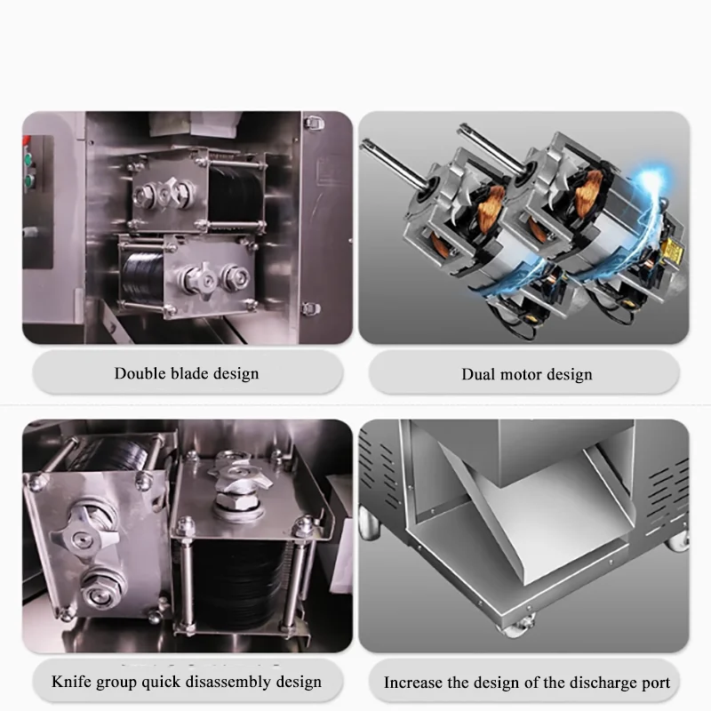 مطعم كهربائي يستخدم طعام الدجاج الثدي لحم البقر الطازج لحم الخنزير تقطيع الشريط تمزيقه آلة قطع القاطع