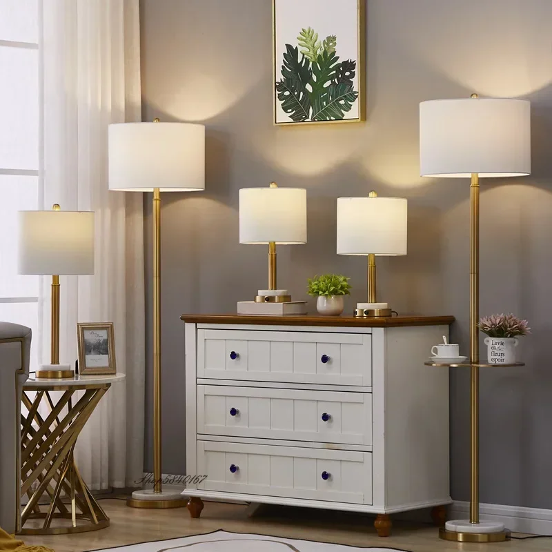Modern luxury living room floor lamp Marble Base With tray vertical lamp Hotel bedroom sofa decoration standing light image 4