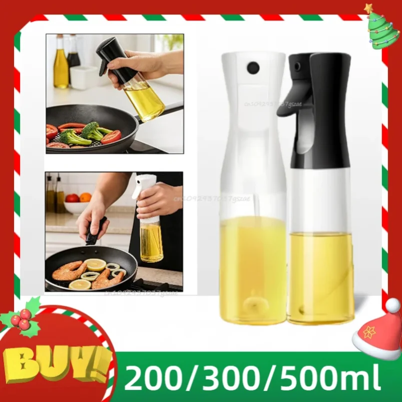 

200/300/500m LOil Spray Plastic Household Kitchen Oil Spray Bottle or Oil Brush Nebulizing Mist Filling Cooking Dual Use BBQ