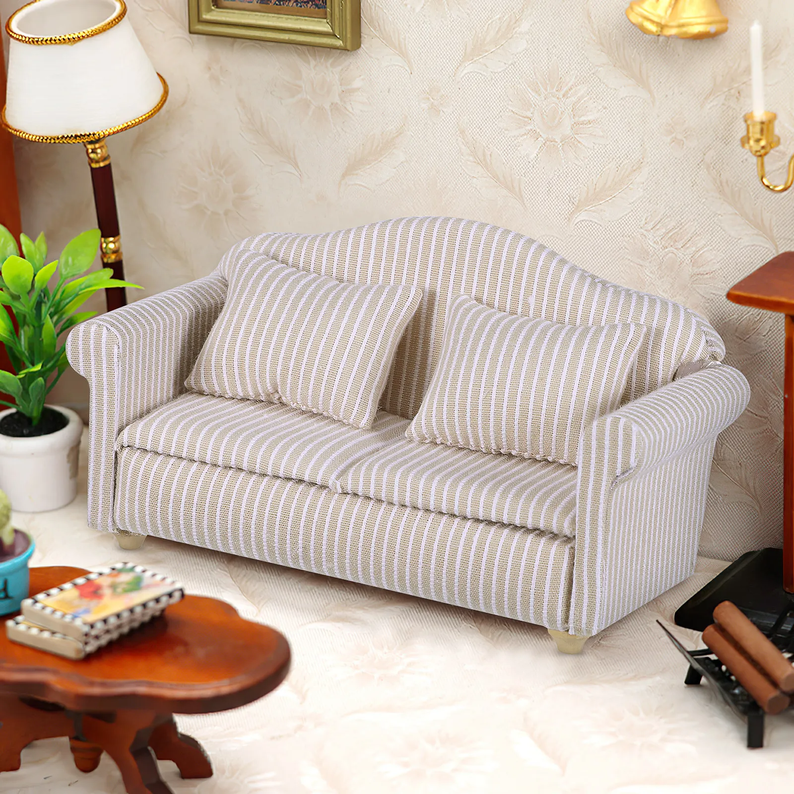 

3Pcs Miniature House Couch Comfortable Surface Fun Room Decor Adorable Tiny Furniture for Imagination Development