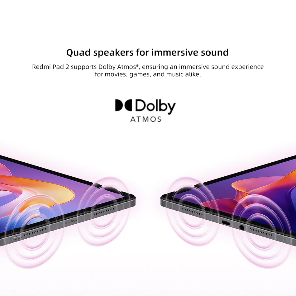 Global Version Xiaomi Redmi Pad 2 Tablets 128GB/256GB 11" 2.5K 90Hz Display MTK Helio G100-Ultra 9000mAh Battery Dolby Atmos