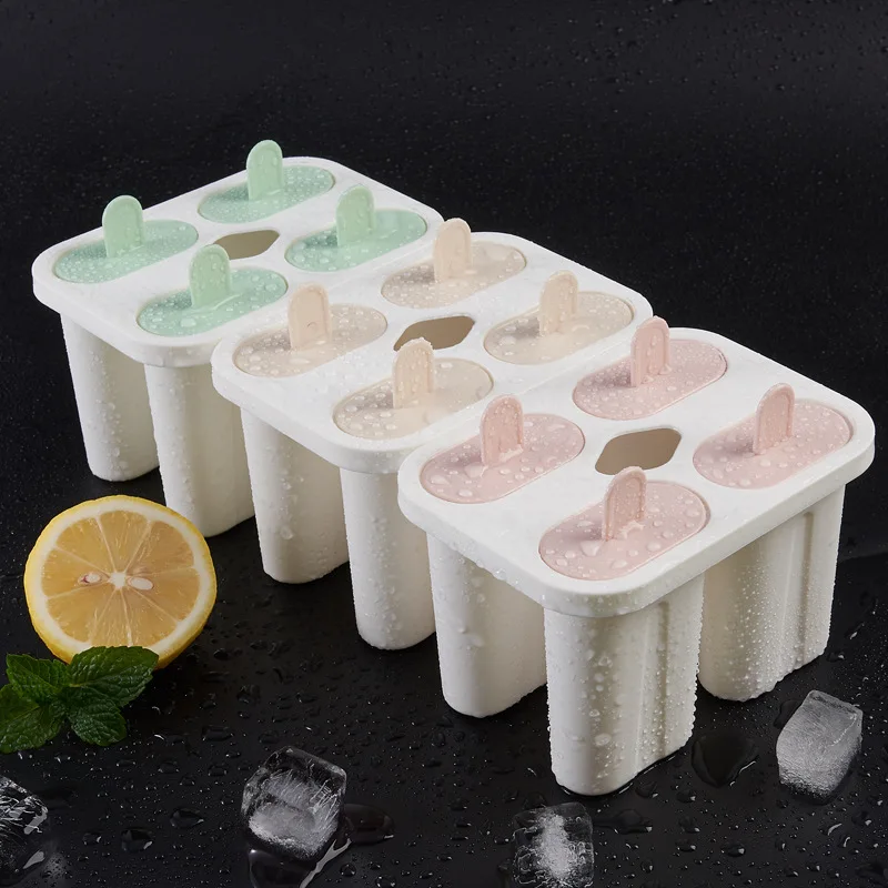 3/4 cell Silicone Ice Cream Popsicle Mold with Handle Ice Cream Mold Summer Children's Ice Cream Maker Ice Cube Tray Mold