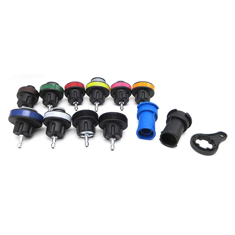 

18 Pcs Car Gauge Leak Tester Tool Vacuum Cooling System Test Detector Kit Radiator Pressure Tester Tool Kit