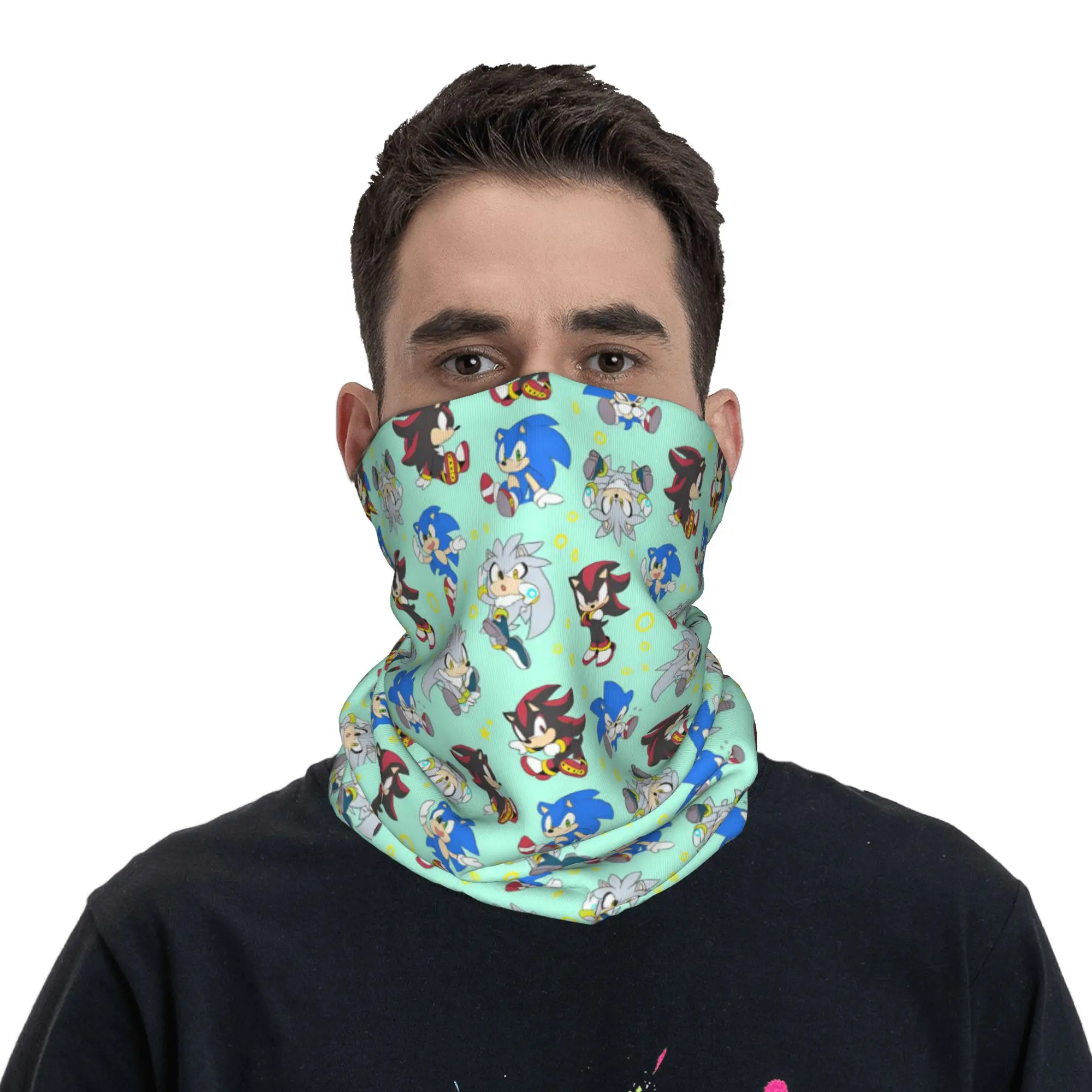 Soniced Video Games Bandana Neck Cover Mask Scarf Multifunctional Cycling Scarf Outdoor Sports for Men Women Adult All Season