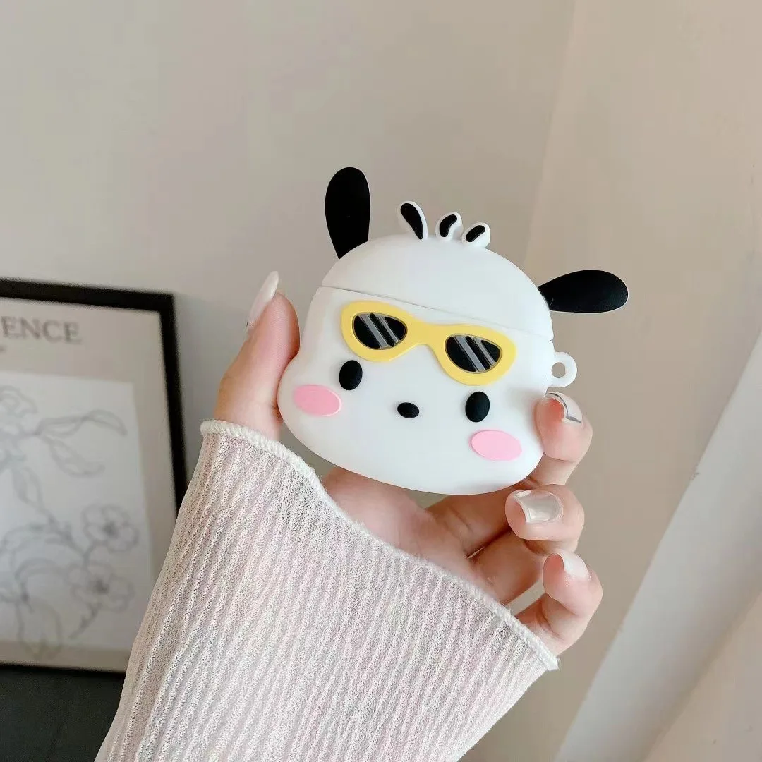 Funda de silicona suave para Airpods Pro 2, carcasa bonita de dibujos animados en 3D, perro Pochacco para Airpods 3