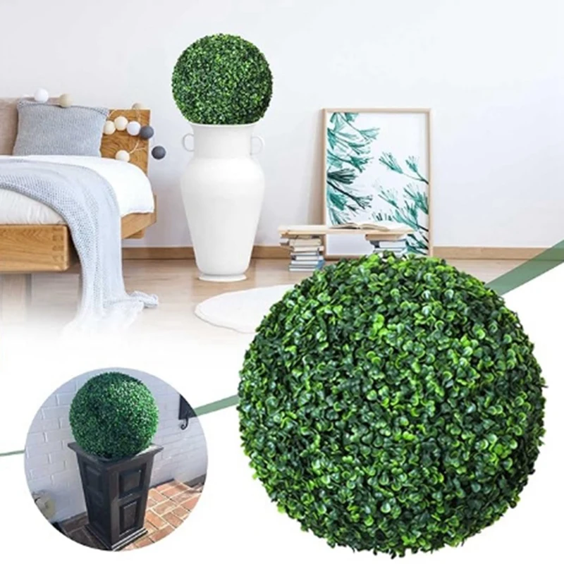 

2 Pcs Artificial Plant Topiary Ball Garden Spheres Topiary Plant Outdoor Indoor Decoration For Backyard Decor