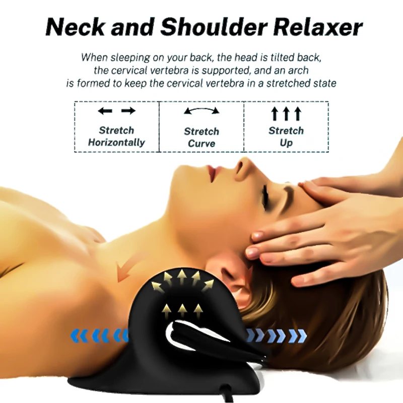 Neck-shoulder Relaxer Cervical Traction Device With Airbag Neck Stretcher Massage For Tmj Pain Relief Cervical Spine Alignment