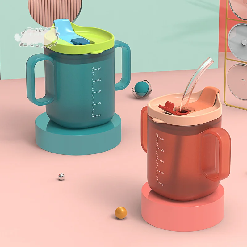 

Graduated 2-in-1 Duckbill Straw Sippy Cup Toddler Training Learning Drinking Cup for Kids