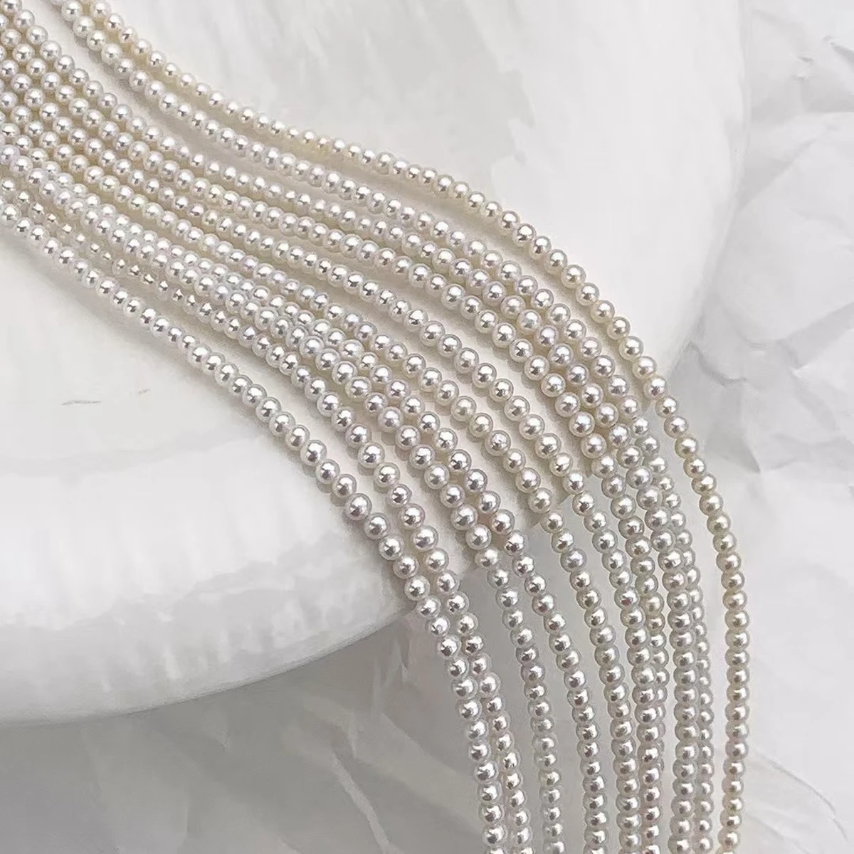 3-4mm Natural Freshwater Pearls Near Round Loose Beads Spacer Beads for Jewelry Making Supplies DIY Necklace Bracelet Accessory