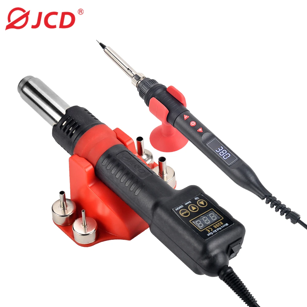 

JCD New 8208 Hot Air Gun 750W Adjustable Temperature Tin Welding Repair Station Digital Display Portable BGA IC Welding Tool