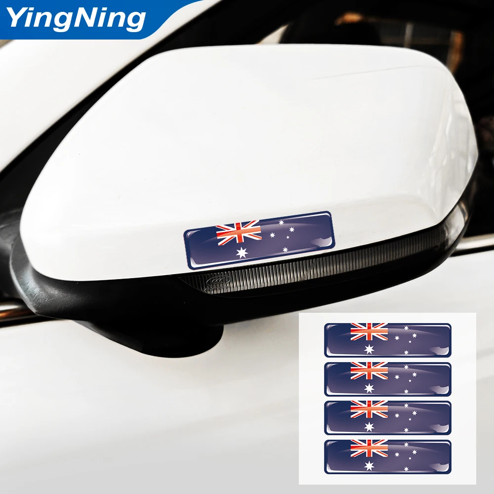 

4Pcs Australia Flag Car Sticker 3D Epoxy Resin Decal Australian National Flag Stripe for Auto Door Bumper Trunk Decoration