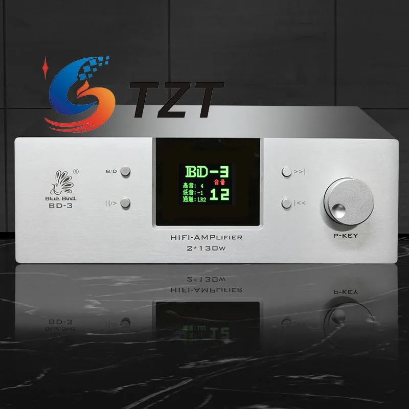 TZT BD-3 Black/Silver HIFI Digital Amplifier U Disk APP Lossless Audio Bluetooth 5.0 Decoder 2 x 130W