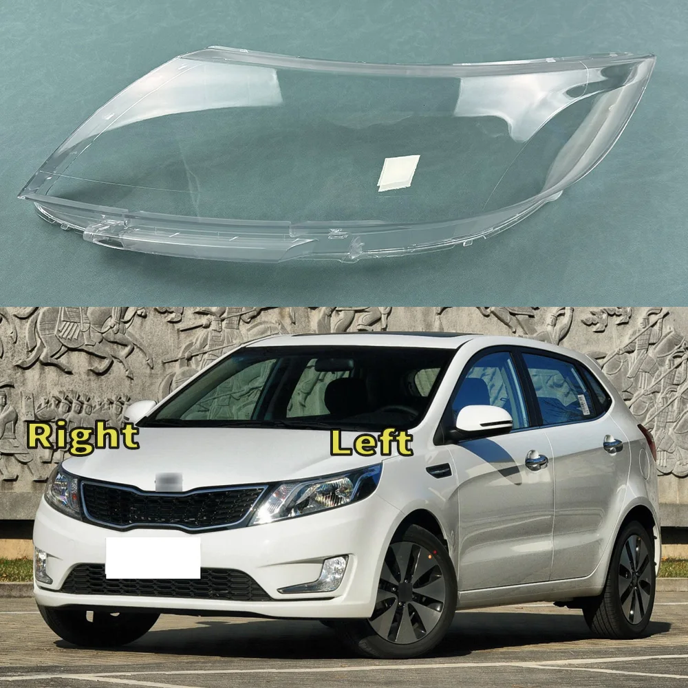 

For Kia K2 2009 2010 2011 2012 Headlamp Cover Lens Transparent Lamp Shade Headlight Shell Plexiglass Replace Original Lampshade