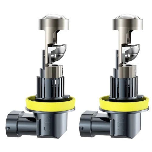 Imagen 1 del producto Lente Mini H11 H8 H9 H16 faro de coche H7 H4 9005 9006 HB3 HB4 lámpara proyector bombilla LED 120W 12V 24V Auto motocicletas faro