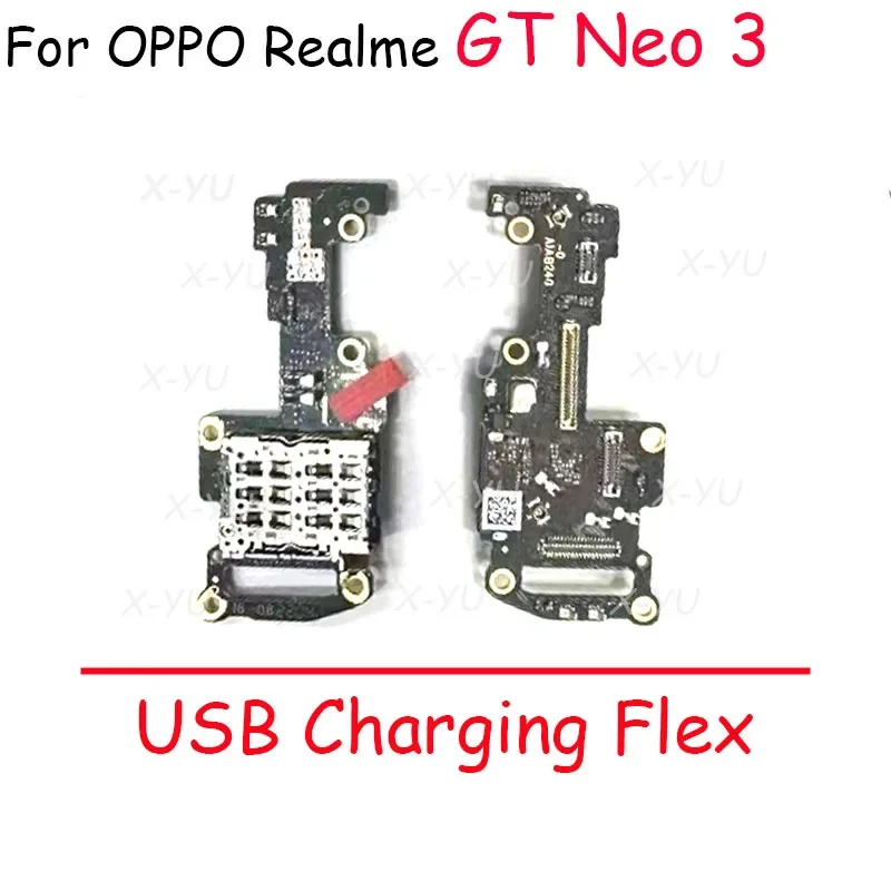 For OPPO Realme GT Neo2 Neo3 Neo5 Neo 2 3 5 SE SIM Card Reader Holder Flex Cable Conecction Mic Microphone Board