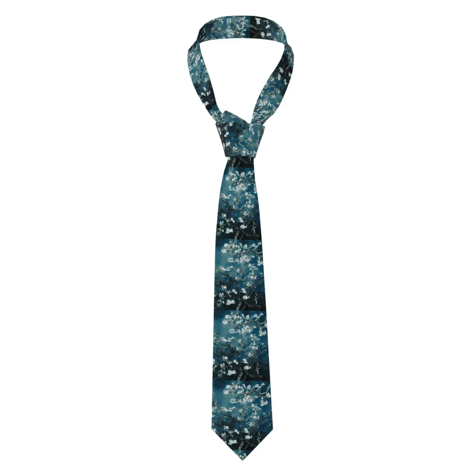 Almond Blossom Art Print Necktie Classic Business Formal Men Tie Famous Oil Painting Pattern Suit Accessory for Gentleman