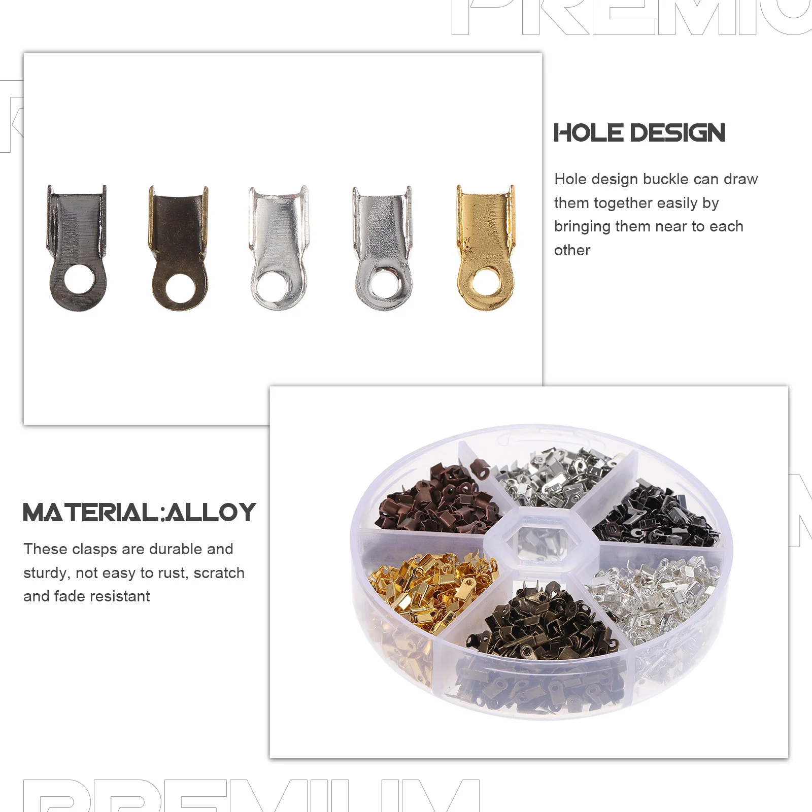 

1 Box Ribbon Ending Clasp Durable Sturdy Alloy Jewelry Buckle Connector Clasps for Jewelry Making Accessories