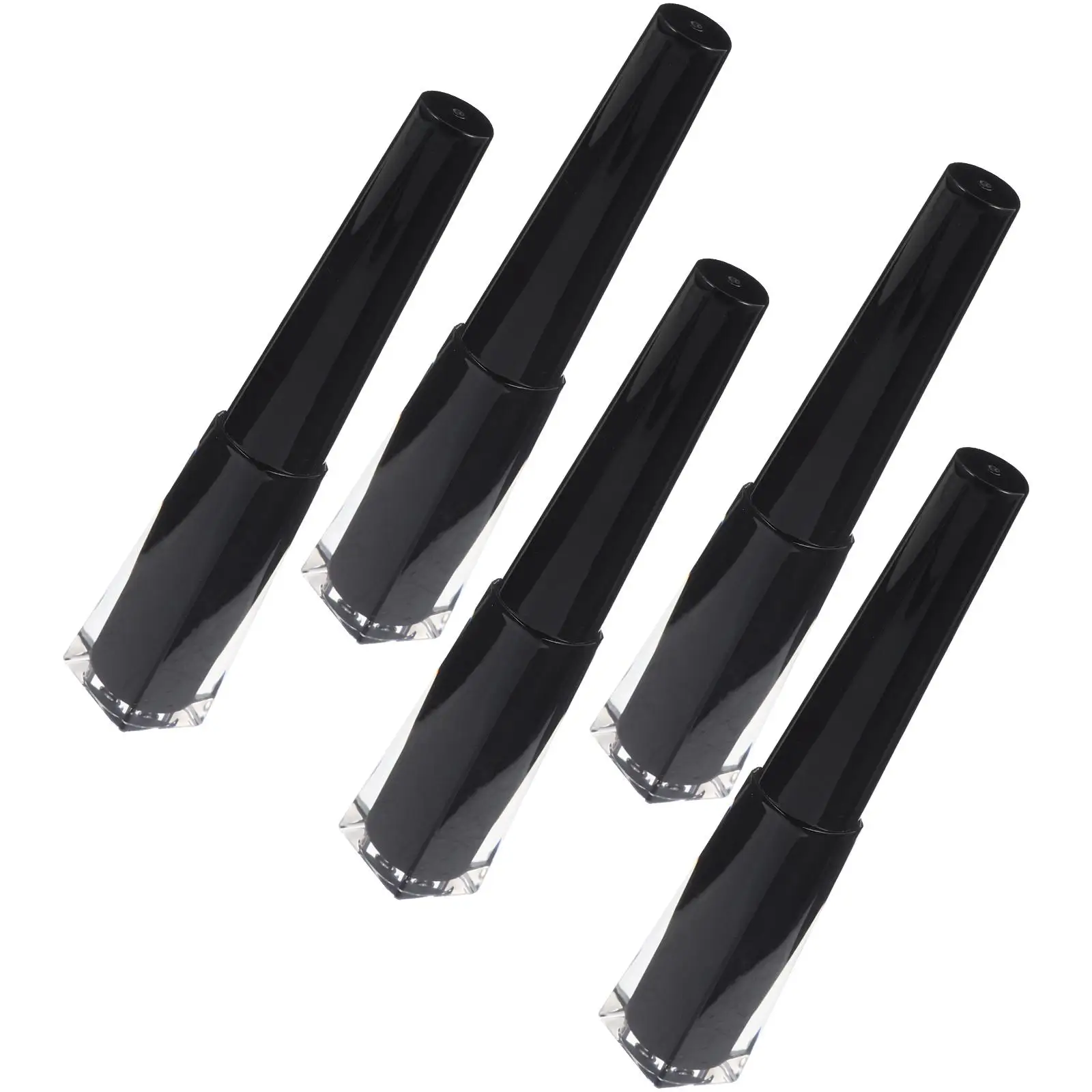 

5pcs 3ml Black Eyelash Growth Liquid Bottle Plastic Eyeliner Tube Empty Mascara Container Wand Refillable Lash Extension Storage