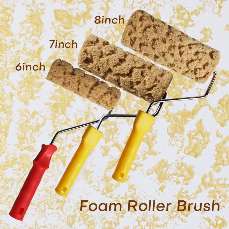 6 "/7"/8 "размеры, валик для краски из пенопласта, кисть с искусственной текстурой морских водорослей для декора стен, инструмент для рисования своими руками