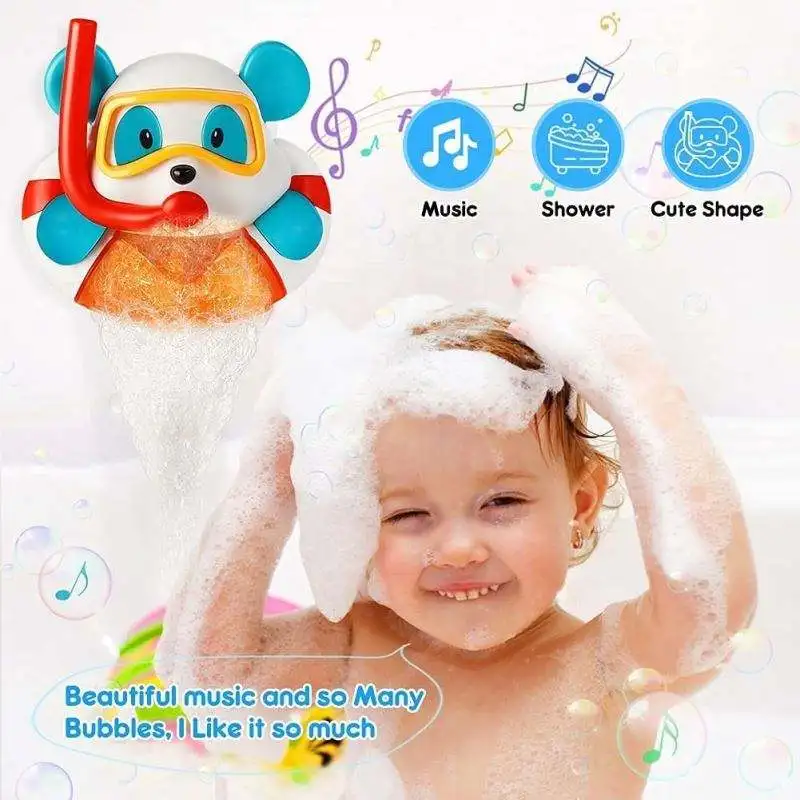 Máquina automática para hacer burbujas de baño para niños, soplador de bañera de plástico ecológico con música, gran oferta