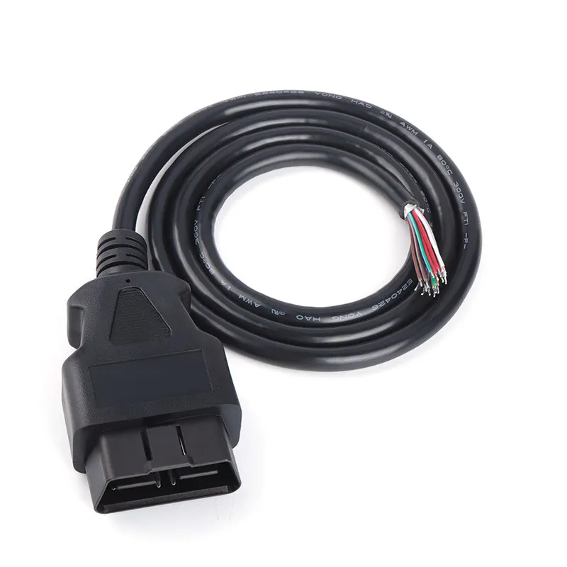 Car OBD2 Male Opening Cable, Universal 16Pin OBD Detection Interface Plug, OBD Extension Adapter Cable