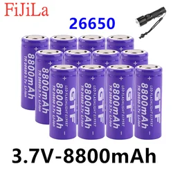 100% Nouveau 3,7v 26650 Batería Li-Ion 8800mAh  Recargable Par Linterna LED   De    Acumula