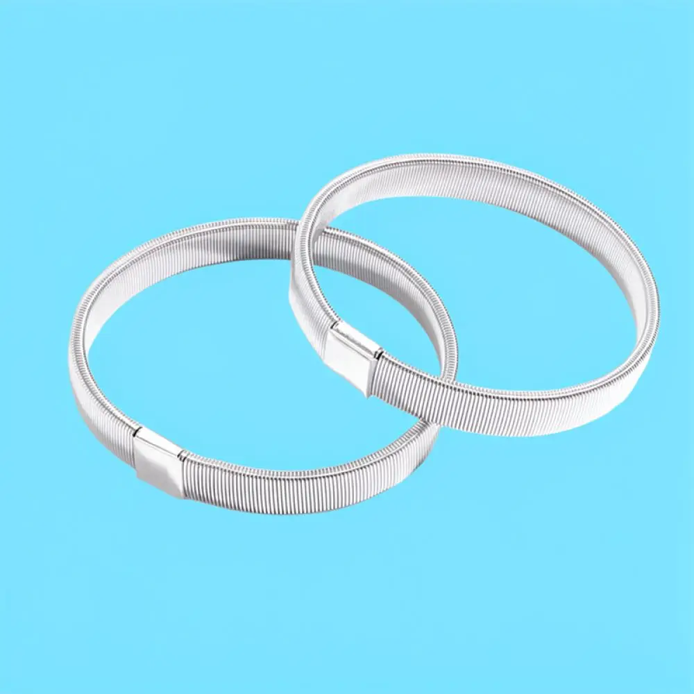 Unisex Elastic Arm Cuff Metal Spring Bracelet Trendy Shirt Sleeve Garter Adjustable Jewelry For Daily Wear