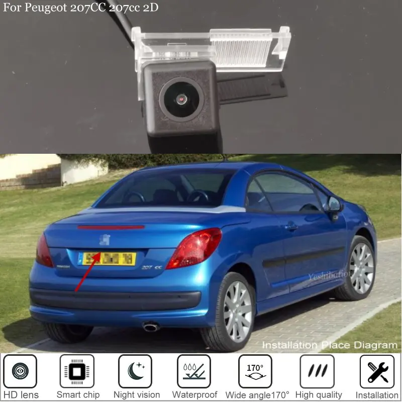 

For Peugeot 207CC 207cc 2D coupe Car Rear View Camera Auto Backup Reverse Parking Rearview Camera