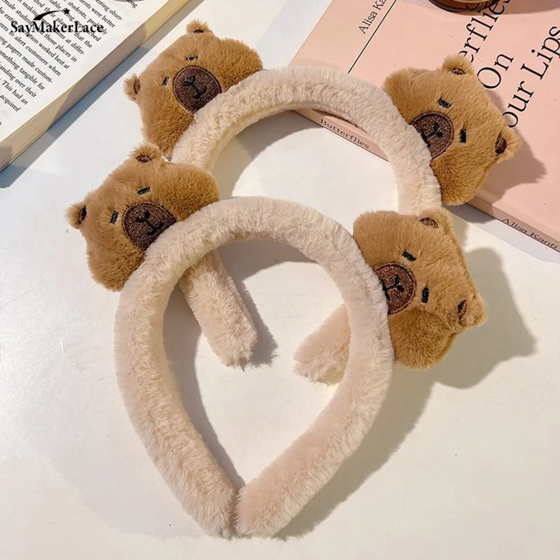 Cute Cartoon Capybara Headband For Women Girls Sweet Versatile Hairbands Exquisite Funny Hair Accessories Birthday Gifts