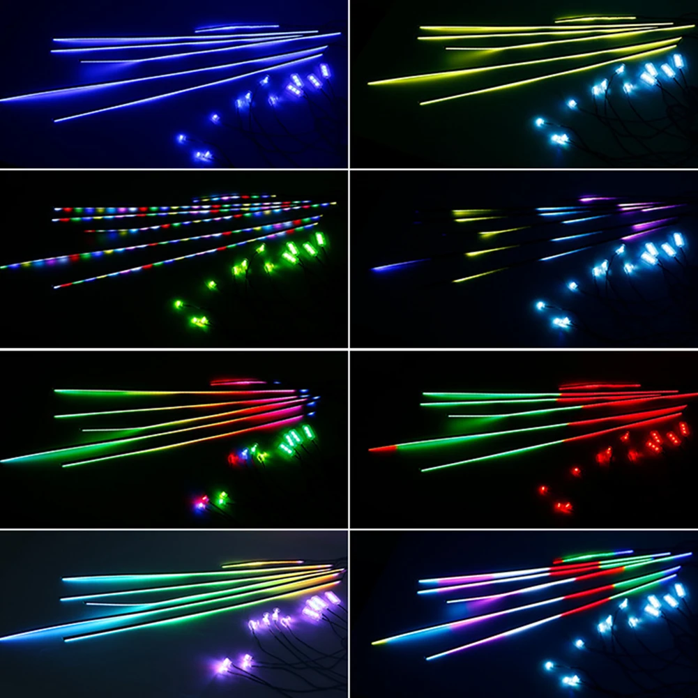 

Комплект освещения салона автомобиля 14-в-1: RGB неоновая акриловая световая лента с двухзонным управлением и управлением через мобильное приложение
