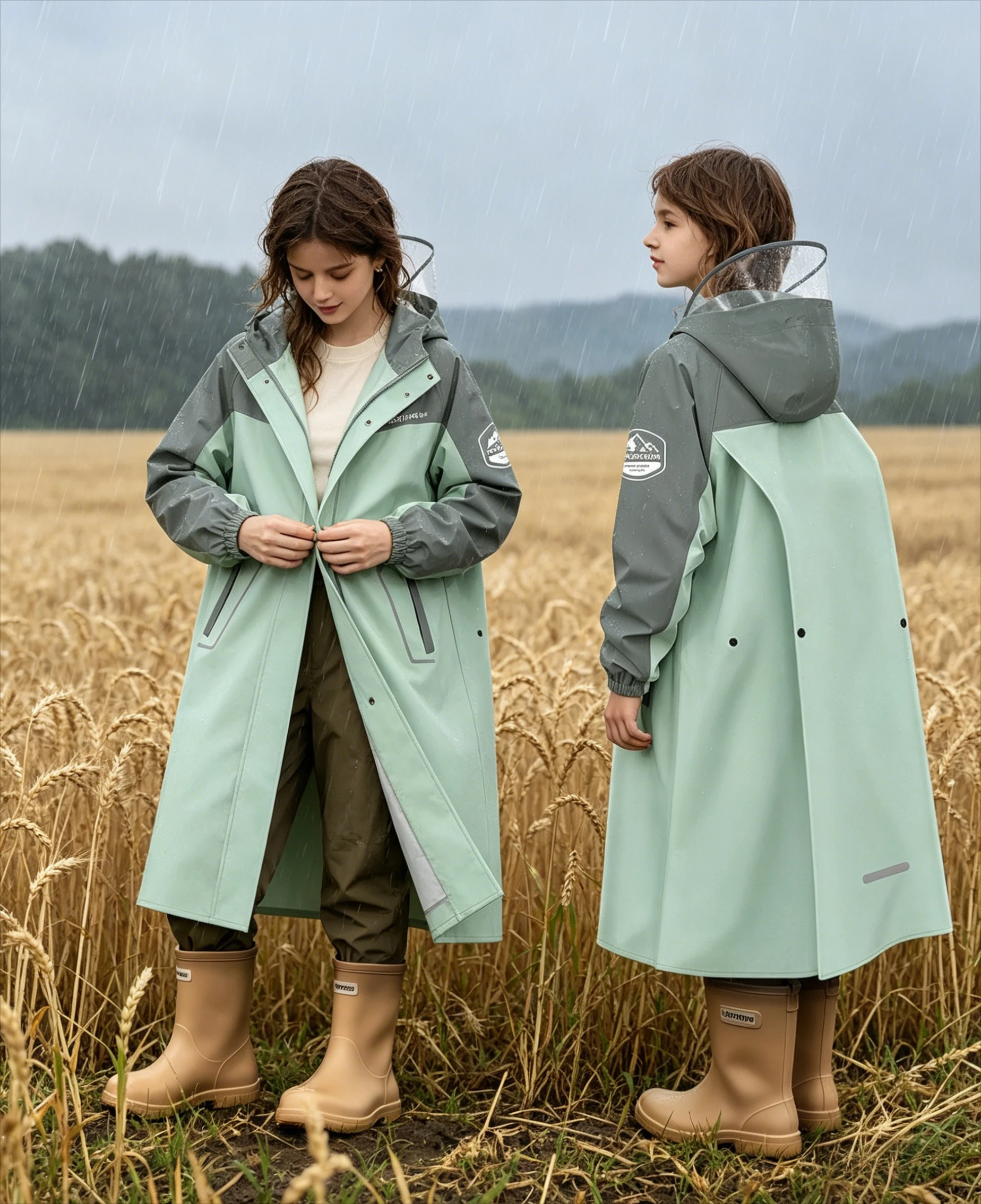Toddler Raincoat One Piece Waterproof Windproof Jumpsuit for Kindergarten Boys and Girls Have The Same Style