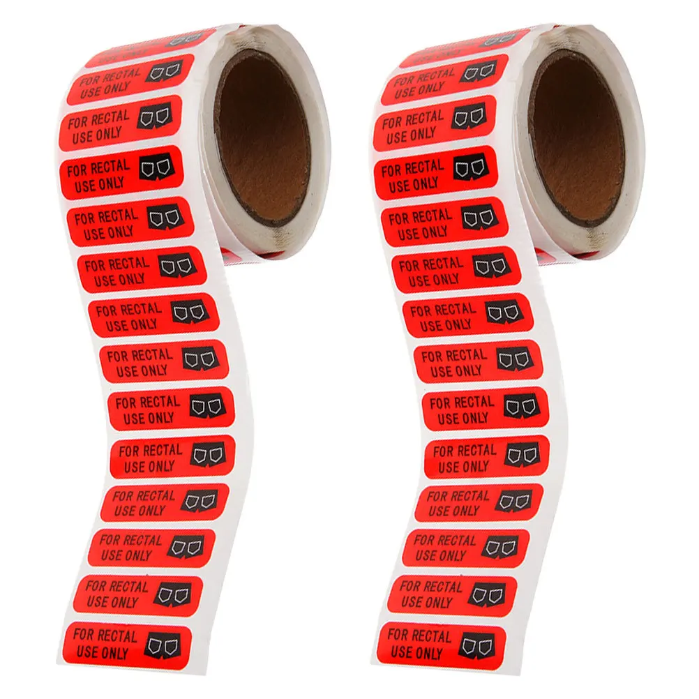 

2 Rolls Rectal Use Only Stickers Waterproof Permanent Adhesive Red Fun Prank Labels For Adults Party Favors Joke Decals